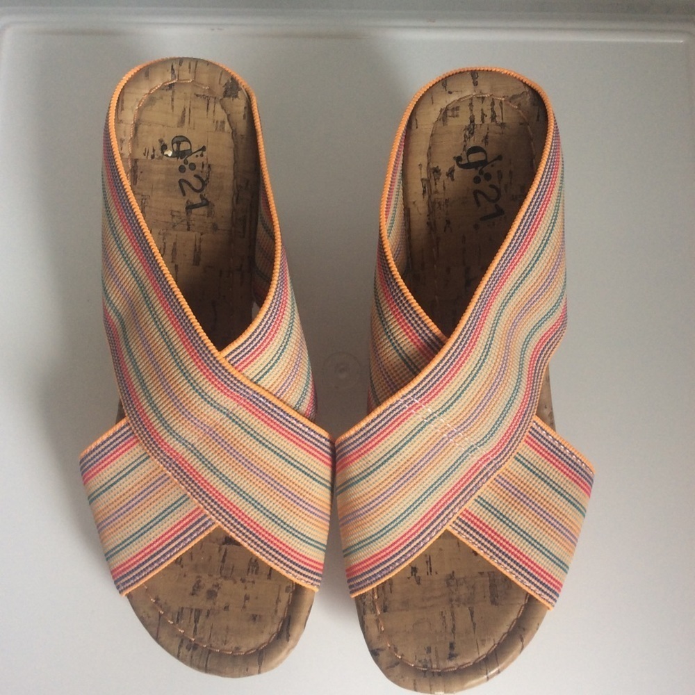 Cork High Heel/Wedge Sandals Size 5